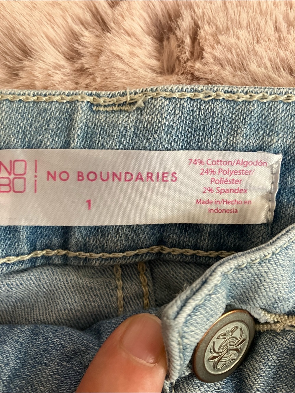 Y2k No Boundaries Light Blue Denim Cuffed Shorts with Embroidered Back Pockets - Picture 7 of 12